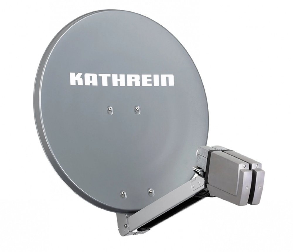 Kathrein Kathrein Komplettset CAS 80gr Sat-Antennen grau für 2 Teilnehmer Sat-Spiegel von Kathrein