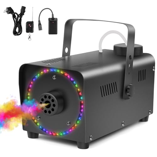 Katomi 500W Nebelmaschine mit 48 RGB Farbwechsel LED Licht,Schnell aufheizende Fog Rauchmaschine,Mini Smoke Machine mit Funkfernbedienungen für DJ Disco Party,Halloween,Hochzeiten Weihnachten Katomi 500W Nebelmaschine mit 48 RGB Farbwechsel LED Licht,Schnell aufheizende Fog Rauchmaschine,Mini Smoke Machine mit Funkfernbedienungen für DJ Disco Party,Halloween,Hochzeiten Weihnachten von Katomi