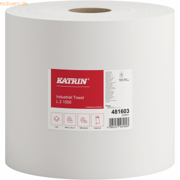 Katrin Putztuchrolle L2 481603 2lagig weiß 1.500 Blatt 2 Stück von Katrin