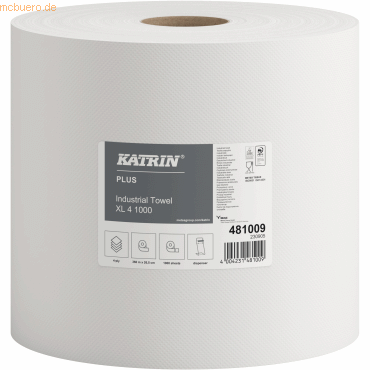 Katrin Wischtuch Plus XL 4 481009 265mmx360m weiß 1.000 Blatt von Katrin