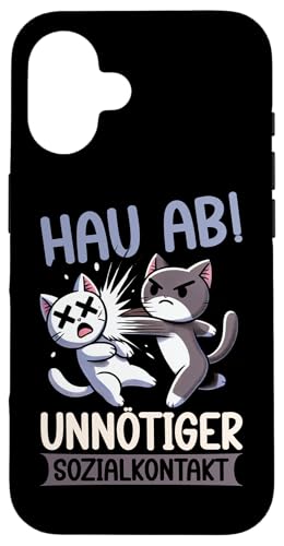 Hau Ab Unnötiger Sozialkontakt Katze Anime Katzenliebhaber Hülle für iPhone 16 Hau Ab Unnötiger Sozialkontakt Katze Anime Katzenliebhaber Hülle für iPhone 16 von Katze Tier Lustiger Sarkasmus Sarkastische Sprüche