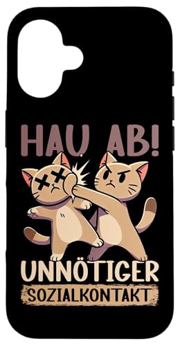 Hau Ab Unnötiger Sozialkontakt Katze Anime Katzenliebhaber Hülle für iPhone 16 Hau Ab Unnötiger Sozialkontakt Katze Anime Katzenliebhaber Hülle für iPhone 16 von Katze Tier Lustiger Sarkasmus Sarkastische Sprüche