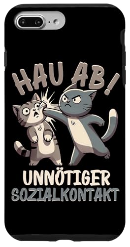 Hau Ab Unnötiger Sozialkontakt Katze Anime Katzenliebhaber Hülle für iPhone 7 Plus/8 Plus von Katze Tier Lustiger Sarkasmus Sarkastische Sprüche