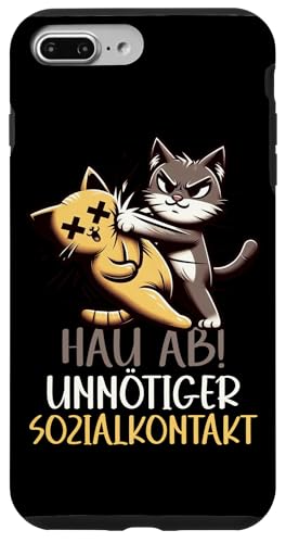 Hau Ab Unnötiger Sozialkontakt Katze Anime Katzenliebhaber Hülle für iPhone 7 Plus/8 Plus von Katze Tier Lustiger Sarkasmus Sarkastische Sprüche