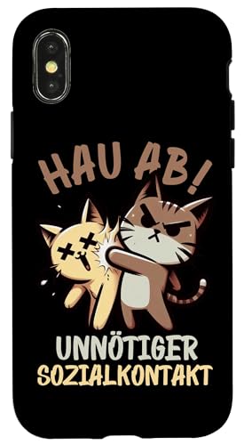 Hau Ab Unnötiger Sozialkontakt Katze Anime Katzenliebhaber Hülle für iPhone X/XS Hau Ab Unnötiger Sozialkontakt Katze Anime Katzenliebhaber Hülle für iPhone X/XS von Katze Tier Lustiger Sarkasmus Sarkastische Sprüche