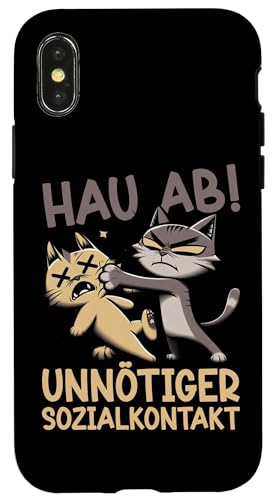 Hau Ab Unnötiger Sozialkontakt Katze Anime Katzenliebhaber Hülle für iPhone X/XS Hau Ab Unnötiger Sozialkontakt Katze Anime Katzenliebhaber Hülle für iPhone X/XS von Katze Tier Lustiger Sarkasmus Sarkastische Sprüche