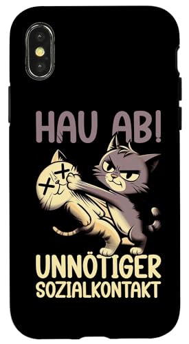 Hau Ab Unnötiger Sozialkontakt Katze Anime Katzenliebhaber Hülle für iPhone X/XS Hau Ab Unnötiger Sozialkontakt Katze Anime Katzenliebhaber Hülle für iPhone X/XS von Katze Tier Lustiger Sarkasmus Sarkastische Sprüche