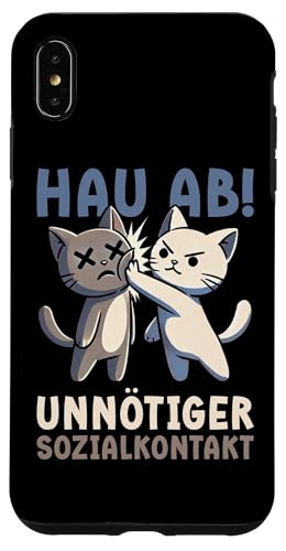 Hau Ab Unnötiger Sozialkontakt Katze Anime Katzenliebhaber Hülle für iPhone XS Max von Katze Tier Lustiger Sarkasmus Sarkastische Sprüche