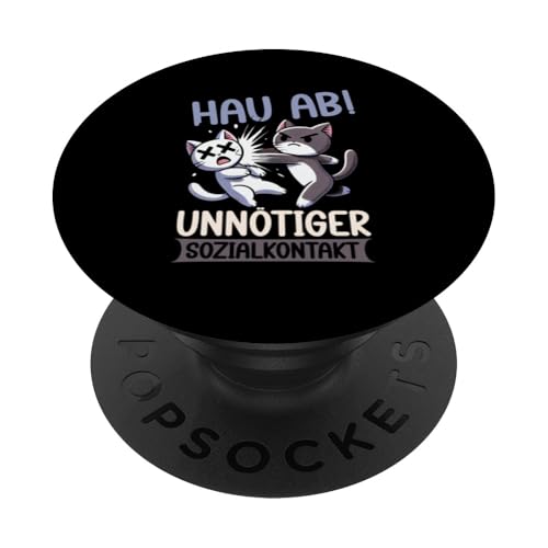 Hau Ab Unnötiger Sozialkontakt Katze Anime Katzenliebhaber PopSockets Klebender PopGrip Hau Ab Unnötiger Sozialkontakt Katze Anime Katzenliebhaber PopSockets Klebender PopGrip von Katze Tier Lustiger Sarkasmus Sarkastische Sprüche