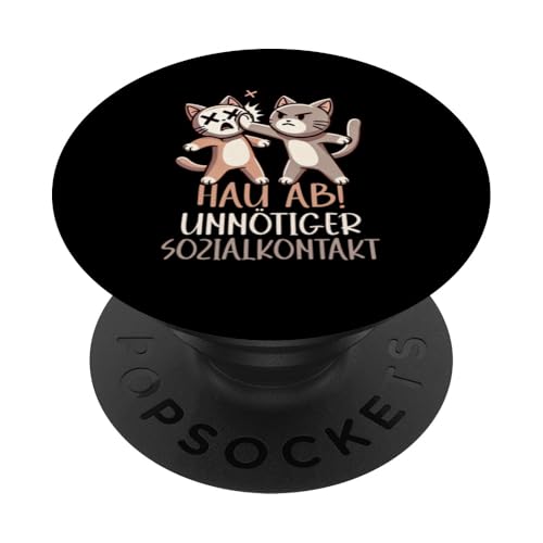 Hau Ab Unnötiger Sozialkontakt Katze Anime Katzenliebhaber PopSockets Klebender PopGrip Hau Ab Unnötiger Sozialkontakt Katze Anime Katzenliebhaber PopSockets Klebender PopGrip von Katze Tier Lustiger Sarkasmus Sarkastische Sprüche