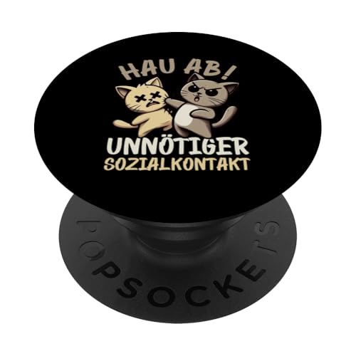 Hau Ab Unnötiger Sozialkontakt Katze Anime Katzenliebhaber PopSockets Klebender PopGrip Hau Ab Unnötiger Sozialkontakt Katze Anime Katzenliebhaber PopSockets Klebender PopGrip von Katze Tier Lustiger Sarkasmus Sarkastische Sprüche