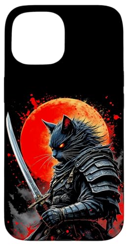 Katzen Krieger Samurai Samurai Mond Hülle für iPhone 15 Katzen Krieger Samurai Samurai Mond Hülle für iPhone 15 von Katzen Krieger Samurai Samurai Mond Designs