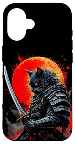 Katzen Krieger Samurai Samurai Mond Hülle für iPhone 16 Katzen Krieger Samurai Samurai Mond Hülle für iPhone 16 von Katzen Krieger Samurai Samurai Mond Designs