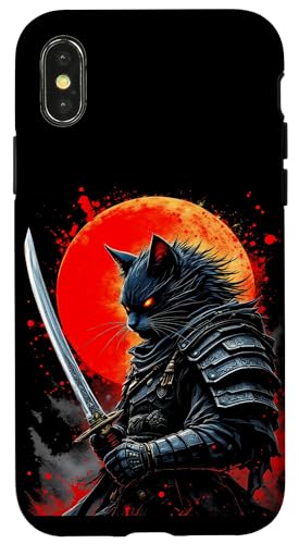 Katzen Krieger Samurai Samurai Mond Hülle für iPhone X/XS Katzen Krieger Samurai Samurai Mond Hülle für iPhone X/XS von Katzen Krieger Samurai Samurai Mond Designs