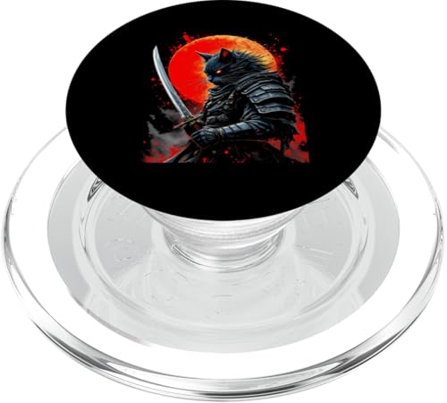 Katzen Krieger Samurai Samurai Mond PopSockets PopGrip für MagSafe Katzen Krieger Samurai Samurai Mond PopSockets PopGrip für MagSafe von Katzen Krieger Samurai Samurai Mond Designs