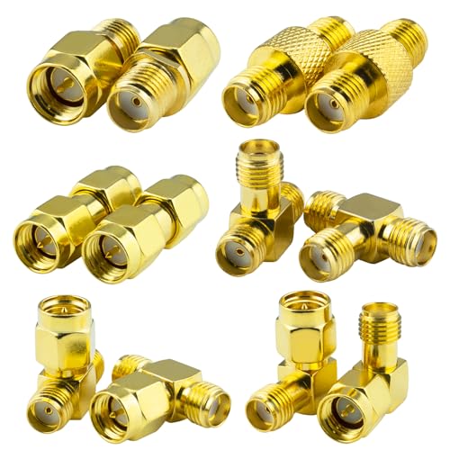Kaunosta SMA Adapter Antennenadapter-Set SMA Stecker/Buchse Konverter RF Koaxialadapter Anschluss Kit für WLAN Antenne, Funkgerät, FPV Drohne, Router, Verlängerungskabel 12 Stück Kaunosta SMA Adapter Antennenadapter-Set SMA Stecker/Buchse Konverter RF Koaxialadapter Anschluss Kit für WLAN Antenne, Funkgerät, FPV Drohne, Router, Verlängerungskabel 12 Stück von Kaunosta