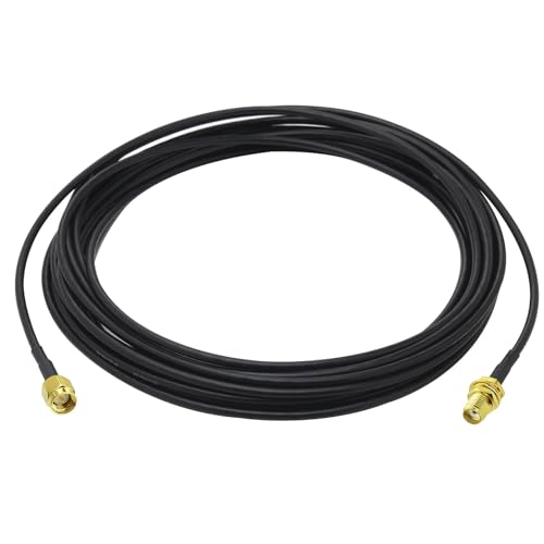 Kaunosta SMA Stecker zu SMA Buchse RF Koaxialkabel 5m (16.4 ft) RG174 Antennenverlängerungskabel Verlustarmes Koaxialkabel Adapter für WiFi/Ham Radio/GPS/3G 4G LTE Antennen, LNAs und mehr von Kaunosta
