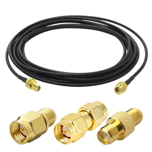 Kaunosta Antennen Verlängerungskabel 3m SMA Stecker auf Buchse WLAN Antenne Kabel RG174 Koaxialkabel mit 3 Stück SMA Adapter Kit für 4G LTE Antenne,GPS/SDR Ausrüstung,FPV Homematic,Amateurfunkantenne Kaunosta Antennen Verlängerungskabel 3m SMA Stecker auf Buchse WLAN Antenne Kabel RG174 Koaxialkabel mit 3 Stück SMA Adapter Kit für 4G LTE Antenne,GPS/SDR Ausrüstung,FPV Homematic,Amateurfunkantenne von Kaunosta