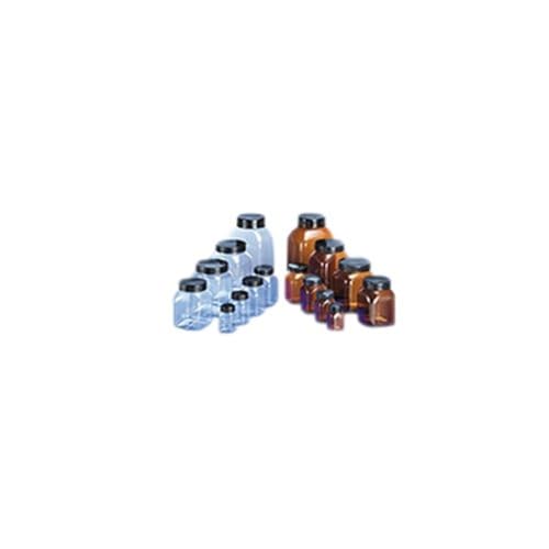 Kautex Serie 310 PETG Vielkantig Weithalsbehälter mit Original Verschluss, Klarsichtig, 50mL Kapazität, 60.5mm Höhe, 972 Stück von Kautex