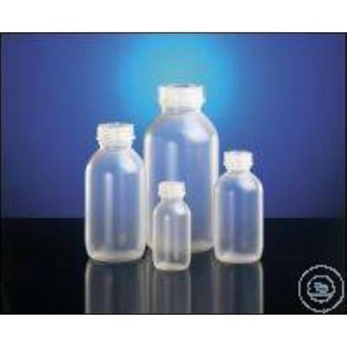 Kautex Serie 307 HDPE Rund Mittelhalsflasche mit Verschluss, 500mL Kapazität, Natur, 140 Stück von Kautex