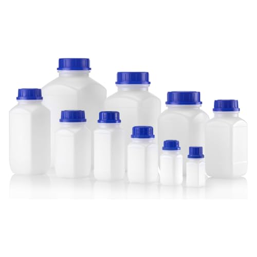 Kautex Serie 310 HDPE Quadratischer Weithalschemikalienflasche ohne Verschluss, Gewinde Durchmesser 80mm, 2500mL Kapazität, Weiß, 27 Stück von Kautex