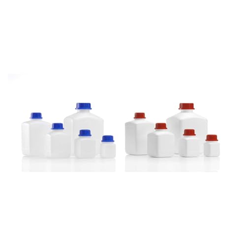 Kautex Serie 310 HDPE Rechteckig Enghalsflasche ohne Verschluss, 100mL Kapazität, Natur, 648 Stück von Kautex