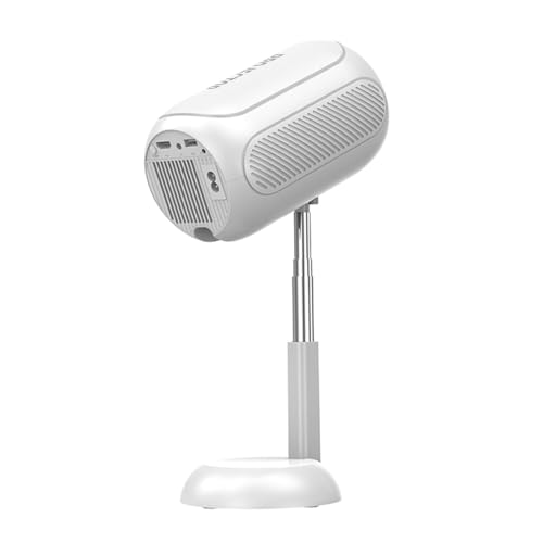 Hochauflösender 720P-Projektor, Einziehbarer und Drehbarer Projektorkopf, 120 Zoll Große Projektionsgröße, Automatische Trapezkorrektur, 4K-Dekodierung mit Mehreren (EU-Stecker) von Kavolet