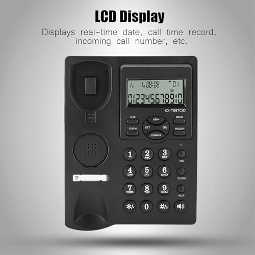 Löschen Sie Klang, Festnetzelefon mit LCD-Display, Geräuschstündungsfunktion, 1-99 Stunden Frei von Ablenkung, 3-Gruppen-Alarme, Halbfreie Händefrei (Schwarz) von Kavolet
