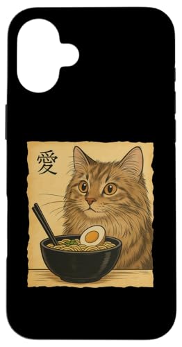 Cute Maine Coon Cat Eating Ramen Noodles Japanese Hülle für iPhone 16 Plus Cute Maine Coon Cat Eating Ramen Noodles Japanese Hülle für iPhone 16 Plus von Kawaii Cat Eating Ramen Noodles Apparel