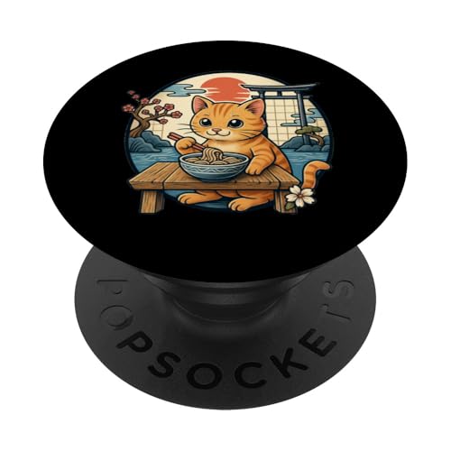 Kawaii Cat Eating Ramen Noodles Japanese PopSockets Klebender PopGrip Kawaii Cat Eating Ramen Noodles Japanese PopSockets Klebender PopGrip von Kawaii Cat Eating Ramen Noodles Apparel