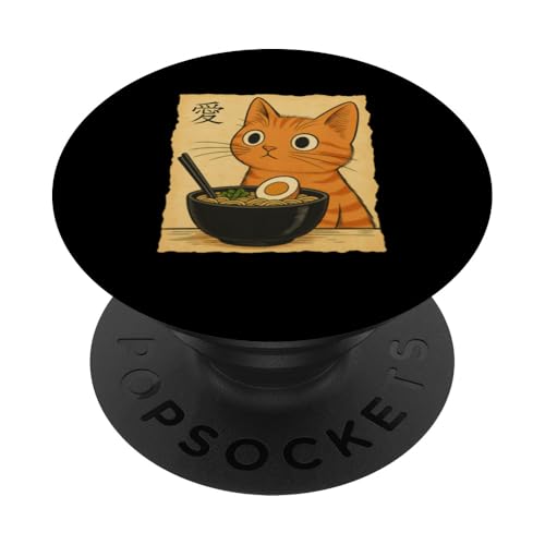 Kawaii Orange Cat Eating Ramen Noodles Japanese PopSockets Klebender PopGrip Kawaii Orange Cat Eating Ramen Noodles Japanese PopSockets Klebender PopGrip von Kawaii Cat Eating Ramen Noodles Apparel