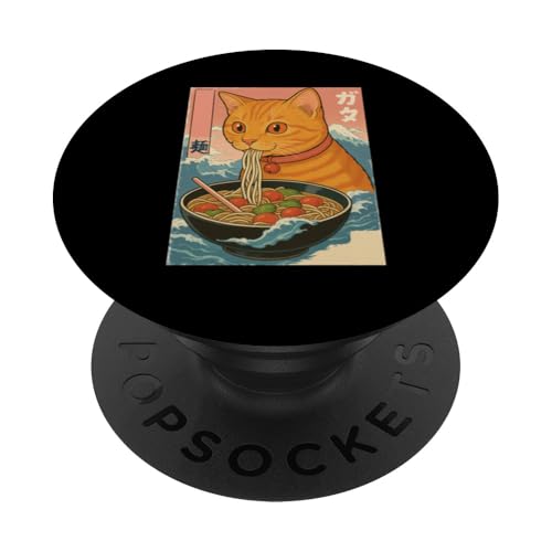 Kawaii Orange Cat Eating Ramen Noodles Japanese PopSockets Klebender PopGrip Kawaii Orange Cat Eating Ramen Noodles Japanese PopSockets Klebender PopGrip von Kawaii Cat Eating Ramen Noodles Apparel