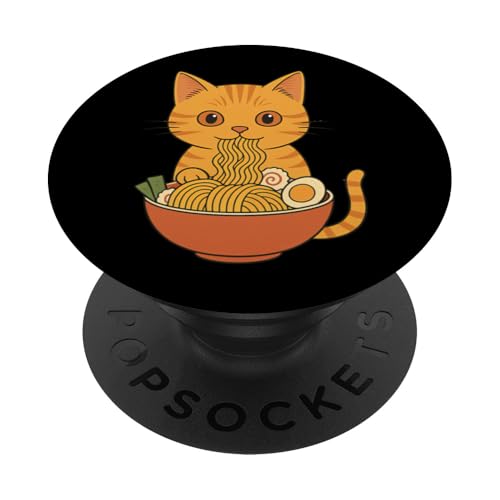 Kawaii Orange Cat Eating Ramen Noodles Japanese PopSockets Klebender PopGrip Kawaii Orange Cat Eating Ramen Noodles Japanese PopSockets Klebender PopGrip von Kawaii Cat Eating Ramen Noodles Apparel