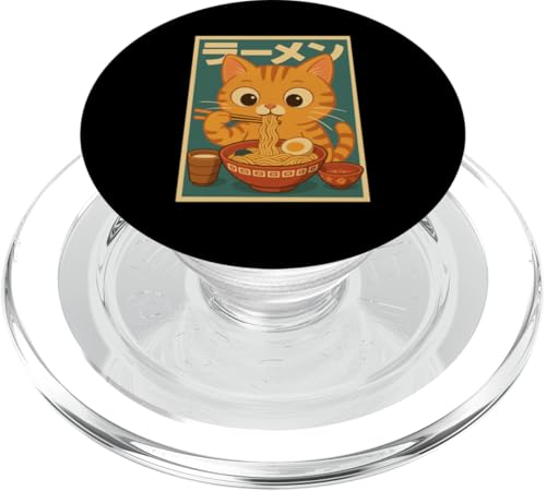 Kawaii Orange Cat Eating Ramen Noodles Japanese PopSockets PopGrip für MagSafe Kawaii Orange Cat Eating Ramen Noodles Japanese PopSockets PopGrip für MagSafe von Kawaii Cat Eating Ramen Noodles Apparel