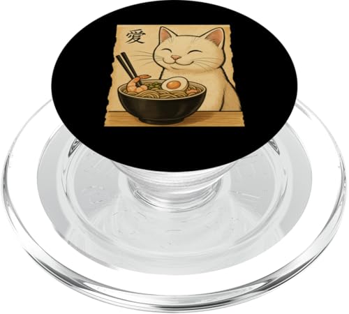 Kawaii White Cat Eating Ramen Noodles Japanese PopSockets PopGrip für MagSafe Kawaii White Cat Eating Ramen Noodles Japanese PopSockets PopGrip für MagSafe von Kawaii Cat Eating Ramen Noodles Apparel