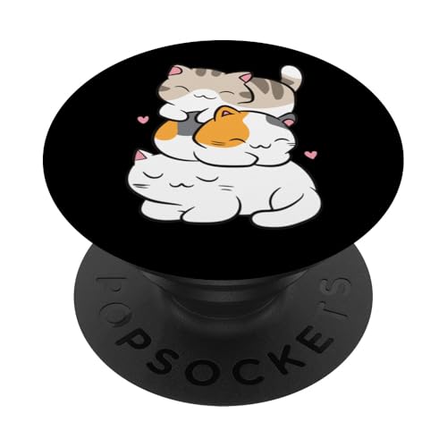 Kawaii Katzen schlafende Katzenliebhaber süße Katzen PopSockets Klebender PopGrip von Kawaii Cat Gifts And Tees