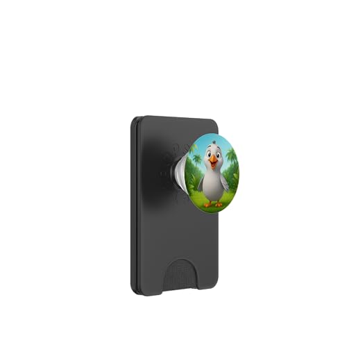 Süße Taube im Dschungel, lächelnder glücklicher Kawaii-Vogel PopSockets PopWallet für MagSafe von Kawaii Jungle Animals