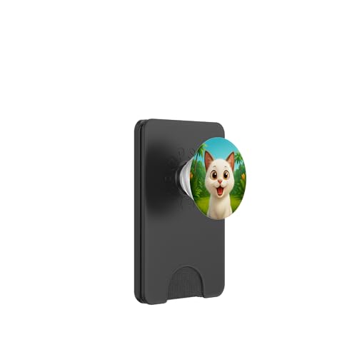 Süße lustige Katze im Dschungel Cartoon Kawaii Katze PopSockets PopWallet für MagSafe von Kawaii Jungle Animals