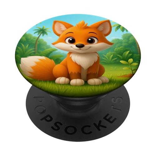 Süßer Fuchs im Dschungel lächelnder glücklicher Kawaii Fuchs PopSockets Klebender PopGrip Süßer Fuchs im Dschungel lächelnder glücklicher Kawaii Fuchs PopSockets Klebender PopGrip von Kawaii Jungle Animals