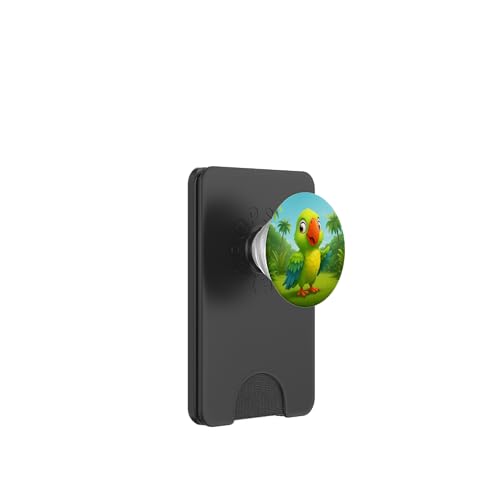 Süßer Papagei im Dschungel Happy Kawaii lächelnder Papagei PopSockets PopWallet für MagSafe Süßer Papagei im Dschungel Happy Kawaii lächelnder Papagei PopSockets PopWallet für MagSafe von Kawaii Jungle Animals
