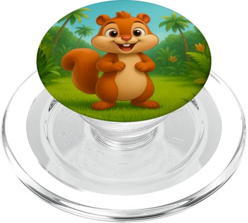 Süßes Eichhörnchen im Dschungel lächelndes Kawaii-Eichhörnchen PopSockets PopGrip für MagSafe von Kawaii Jungle Animals