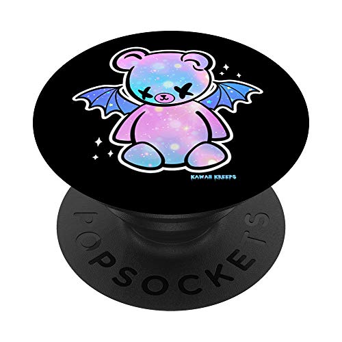 Pastell Gothic Kawaii Teddybär Fledermausflügel Dead Gruselig niedlich PopSockets mit austauschbarem PopGrip von Kawaii Kreeps