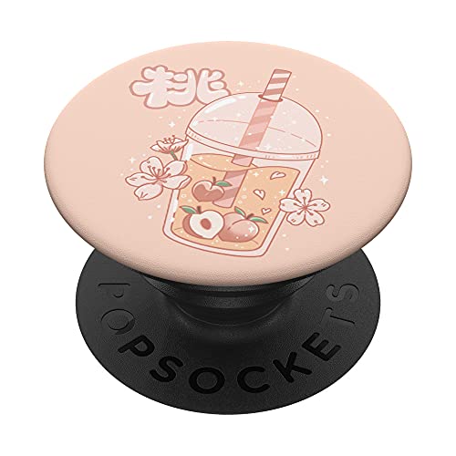 Peach Juice Tea Cute Kawaii Harajuku Aesthetic PopSockets mit austauschbarem PopGrip von Kawaii Merch