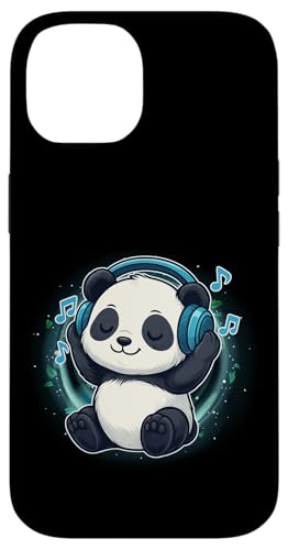 Kawaii Panda mit Kopfhörern Musik Panda Grafik Hülle für iPhone 14 von Kawaii Panda With Headphones Tees Apparel