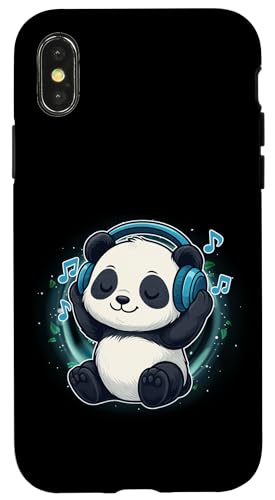 Kawaii Panda mit Kopfhörern Musik Panda Grafik Hülle für iPhone X/XS von Kawaii Panda With Headphones Tees Apparel