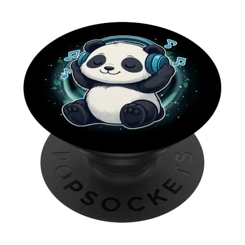 Kawaii Panda mit Kopfhörern Musik Panda Grafik PopSockets Klebender PopGrip Kawaii Panda mit Kopfhörern Musik Panda Grafik PopSockets Klebender PopGrip von Kawaii Panda With Headphones Tees Apparel