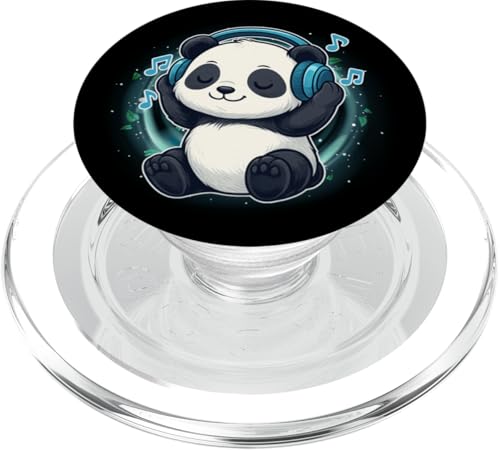 Kawaii Panda mit Kopfhörern Musik Panda Grafik PopSockets PopGrip für MagSafe Kawaii Panda mit Kopfhörern Musik Panda Grafik PopSockets PopGrip für MagSafe von Kawaii Panda With Headphones Tees Apparel