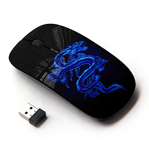 KawaiiMouse [ Optical 2.4G Wireless Mouse ] Blue Tribal Dragon von KawaiiMouse