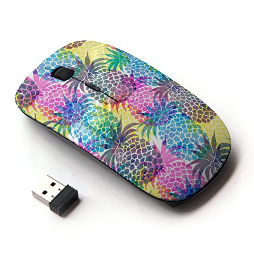 KawaiiMouse [ Optical 2.4G Wireless Mouse ] Psychedelic Pineapples Colorful Fruit von KawaiiMouse