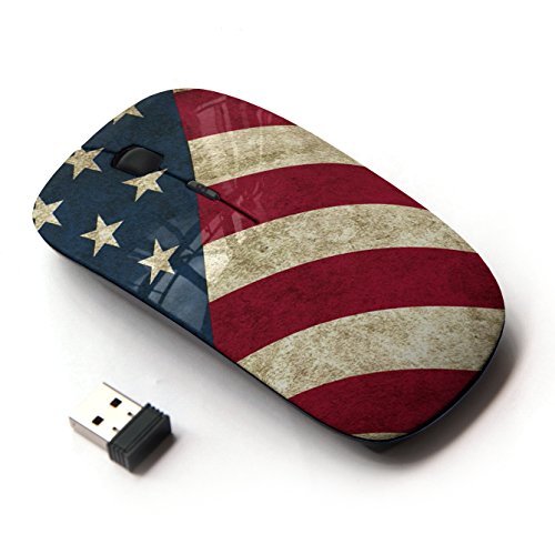 KawaiiMouse [ Optical 2.4G Wireless Mouse ] Star Stripe Flag American Rustic Patriotic von KawaiiMouse